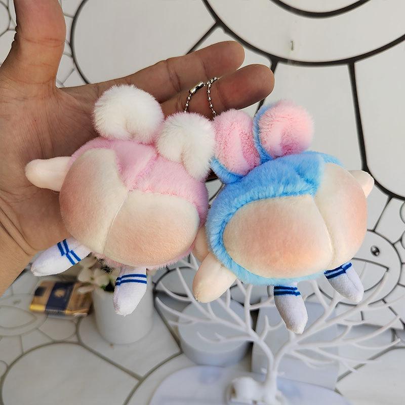 1-20PCS Creative Rabbit Easter Plush Hanging Pendant Ugly Cute Butt Bunny Doll Toy Ornament Playful Novelty Gift