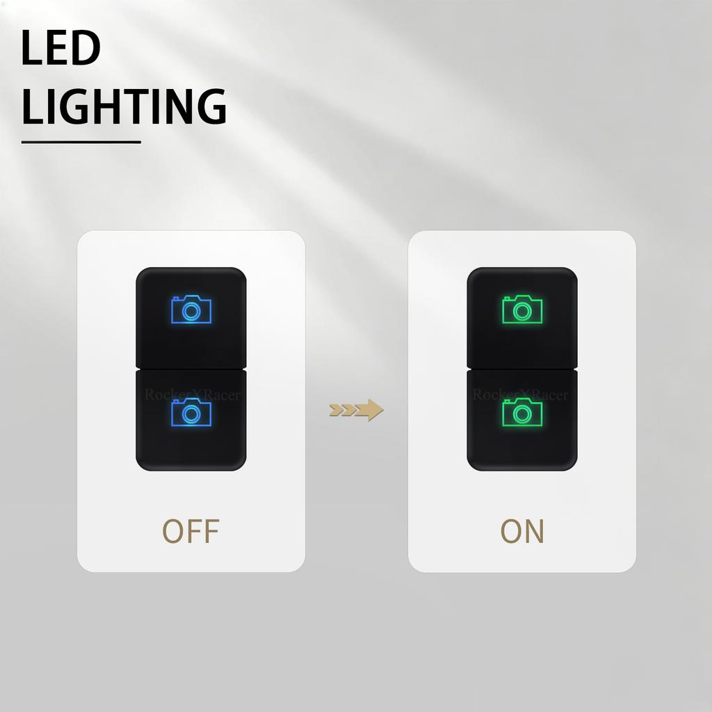 Dual Key Button Green Blue LED Switch With Wire 23.5x43mm OEM Dash Mount For Honda Civic Accord Odyssey CR-V FIT Car Accessories Battery Switches5