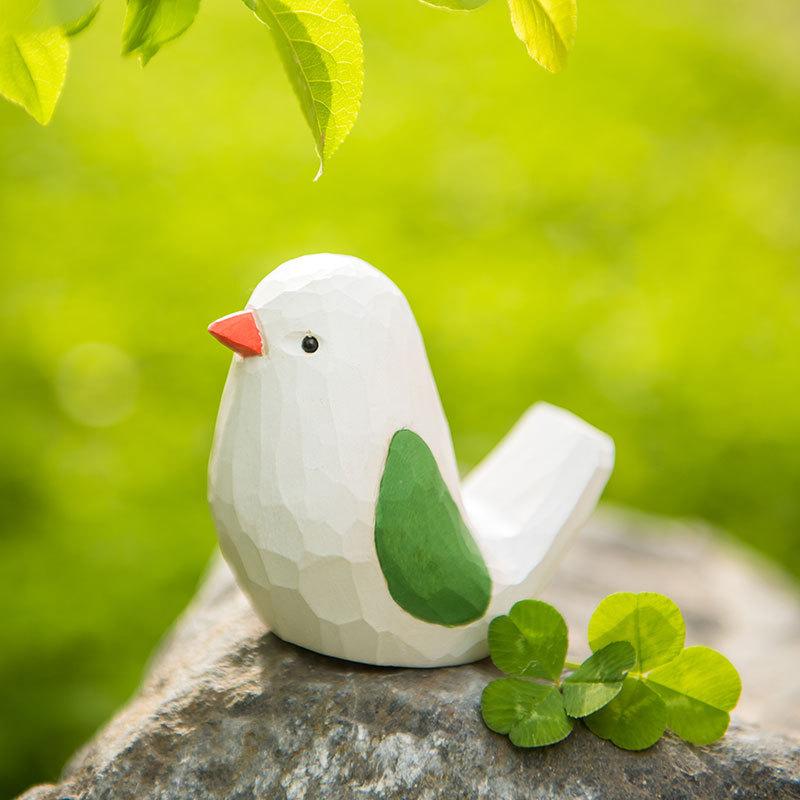 Wooden Parrot Figurine Animal Decor Gift For Office And Kids