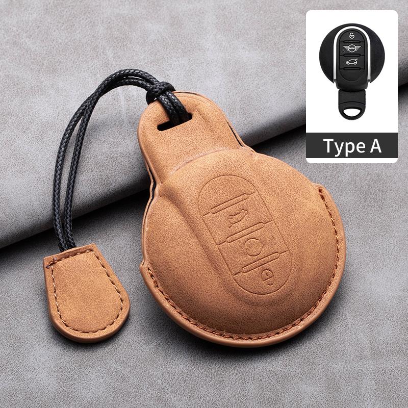 Suede Leather Car Remote Key Case For BMW MINI COOPER S ONE JCW F54 F55 F56 F57 F60 CLUBMAN COUNTRYMAN Keychain Auto Accessories