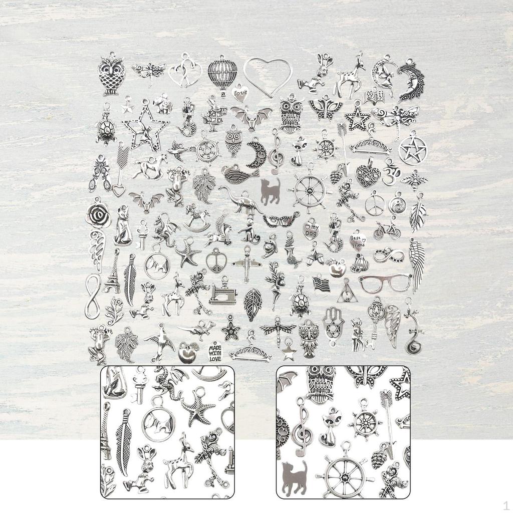 200 Pieces Bulk Charms Pendants Alloy Decors DIY Metal Versatile Compact Jewelry Making