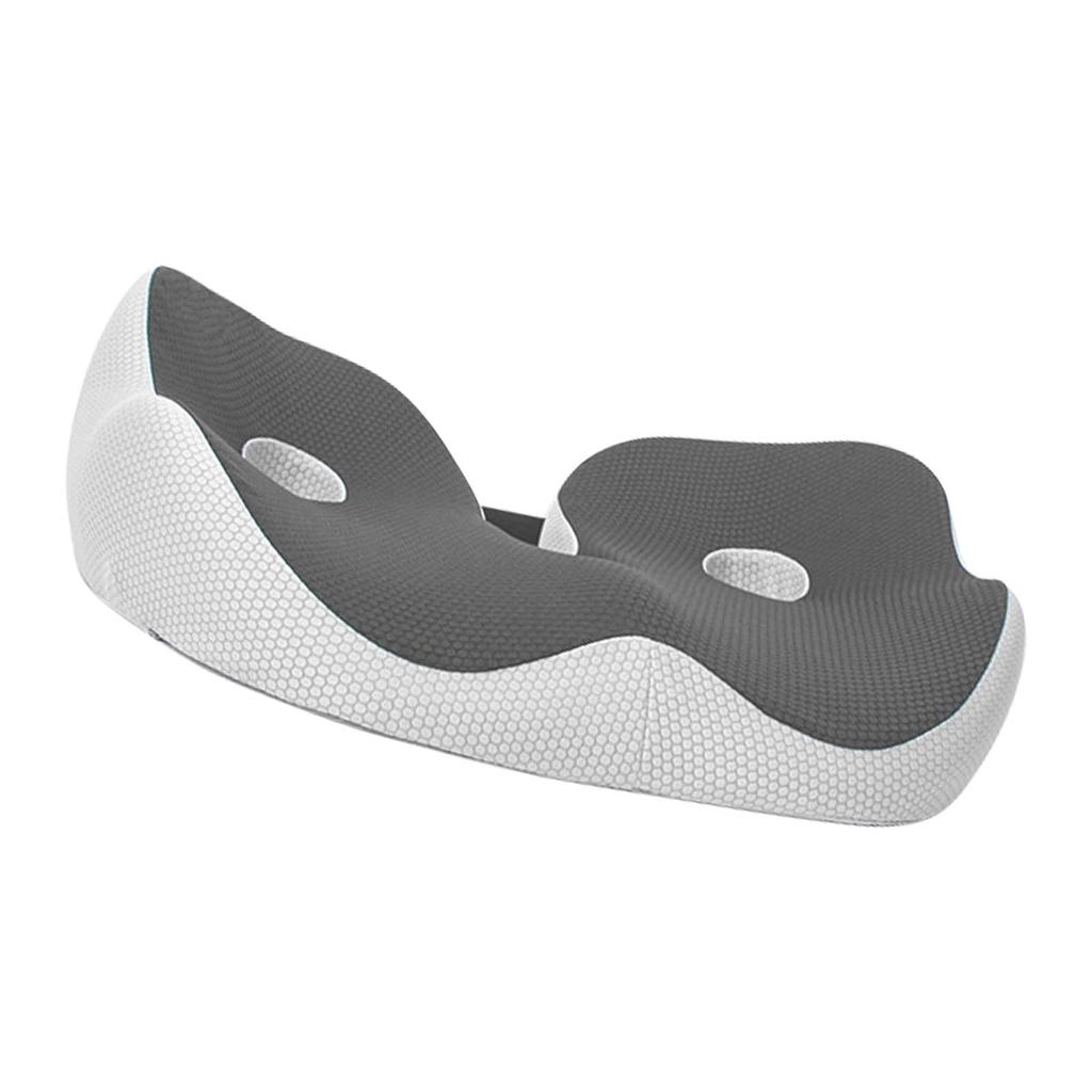 Seating Cushion Soft Comfortable Breathable Buckle Curved Chair Cushion for Office Working Dark