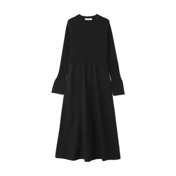 Natural Beauty Casual Bustier Docking Knit Charcoal [N Basic] Dress, Dress, Women's,
