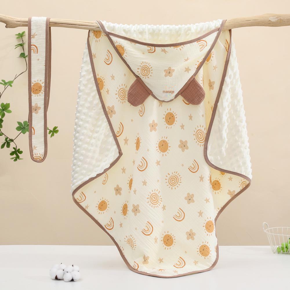 Newborn Lightweight Baby Blanket: Anti-Startle Bean Velvet Quilt for Spring & Autumn