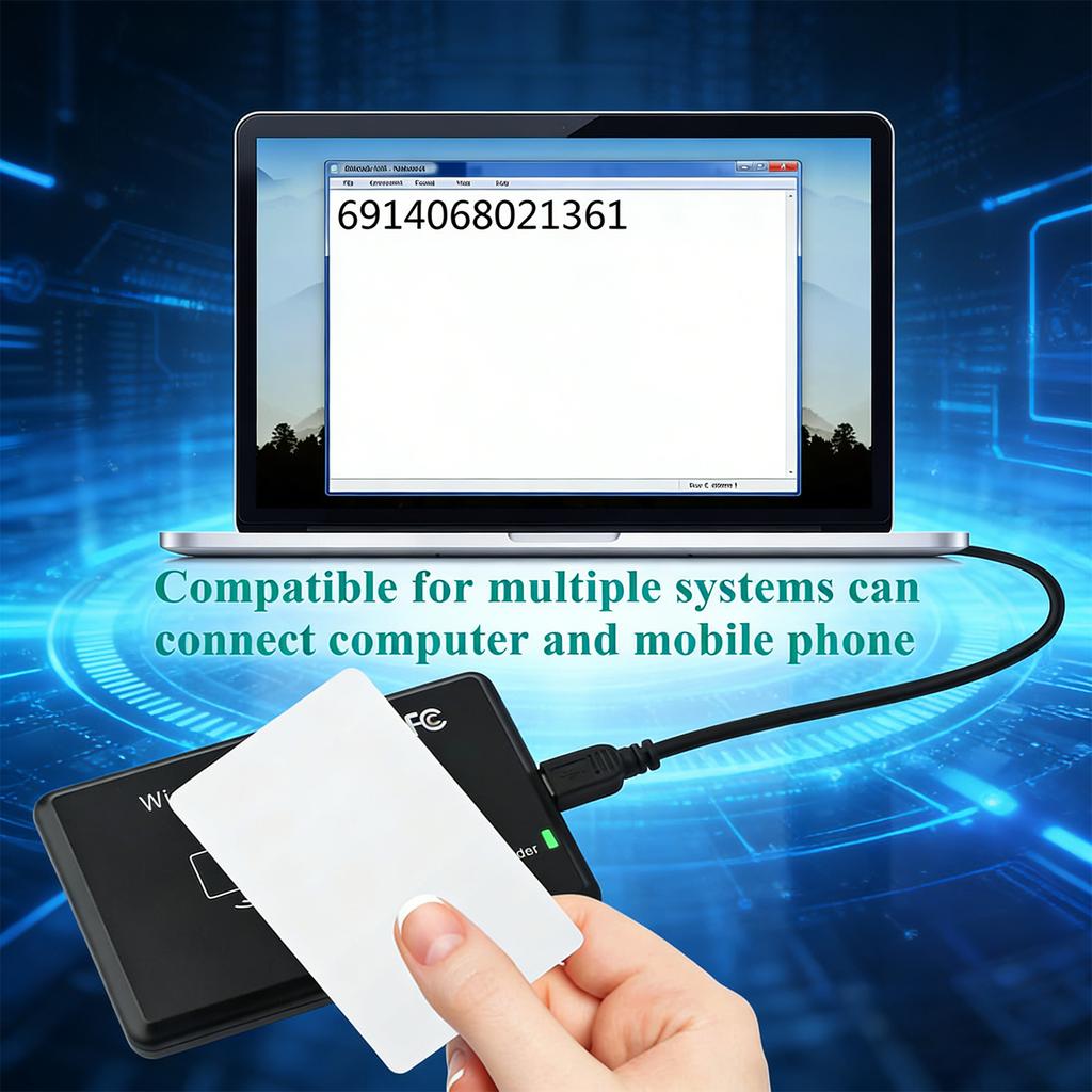 125kHz 13.56MHz Dual Frequency ID IC Reader USB Driverless Contactless Reading Machine for Property/Office/Store
