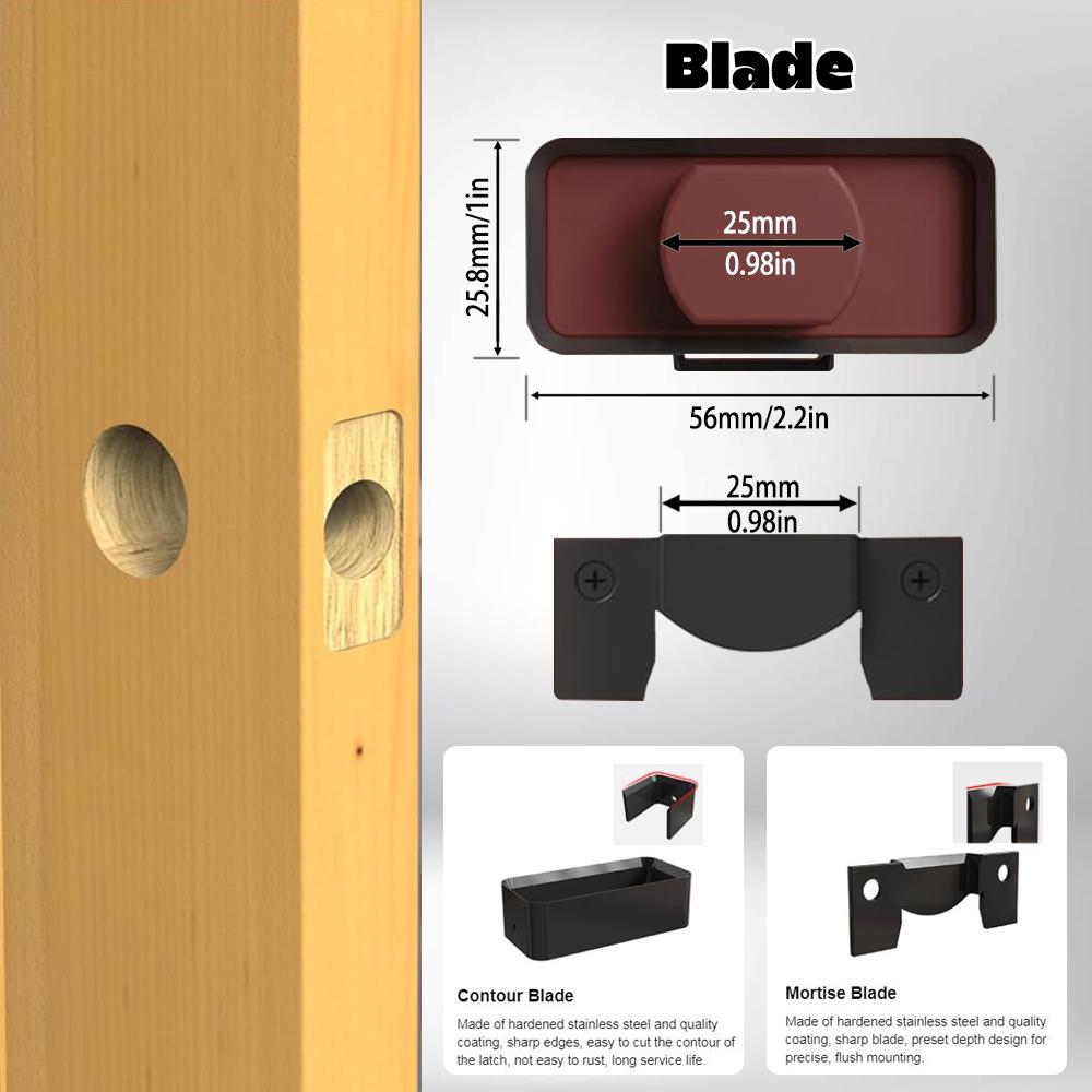 Screen-printed Version Latch Mortise Tool Door Latch Installation Kit for 1-3/8’ or 1-3/4’ Thick Wooden Door Door Latch Tool