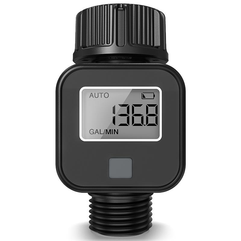 Digital Water Flow Meter Hd Lcd Display Switchable L Gal Units For Garden Lawn Plant Watering