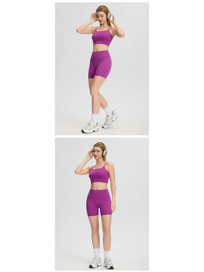 Women's Summer Yoga Set: High-Waisted Butt-Lifting Shorts & Padded Tank Top