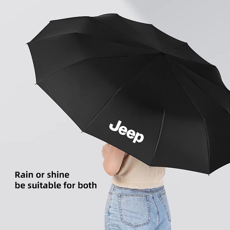 Cup Holders 4S Dealership Car Gift Umbrella Vinyl Sunscreen Sunny Umbrella For Jeep Grand Cherokee Wrangler JK Gladiator Compass