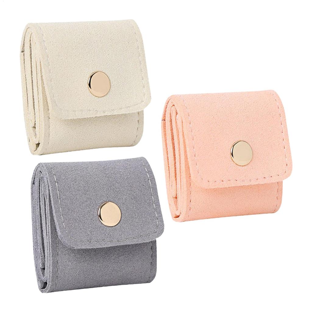 Jewelry Travel Bag Travel Ring Holder Trendy Foldable Divided Case with Buckle for Airplane Beach Vacation Honeymoon Wedding