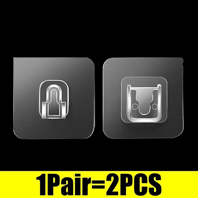 Selbstklebende Wandhaken, transparent, doppelseitig, Haken für Küche, Badezimmer, Aufbewahrung, Kleiderbügel, Stecker, Saugnapfhalter, Home Organizer