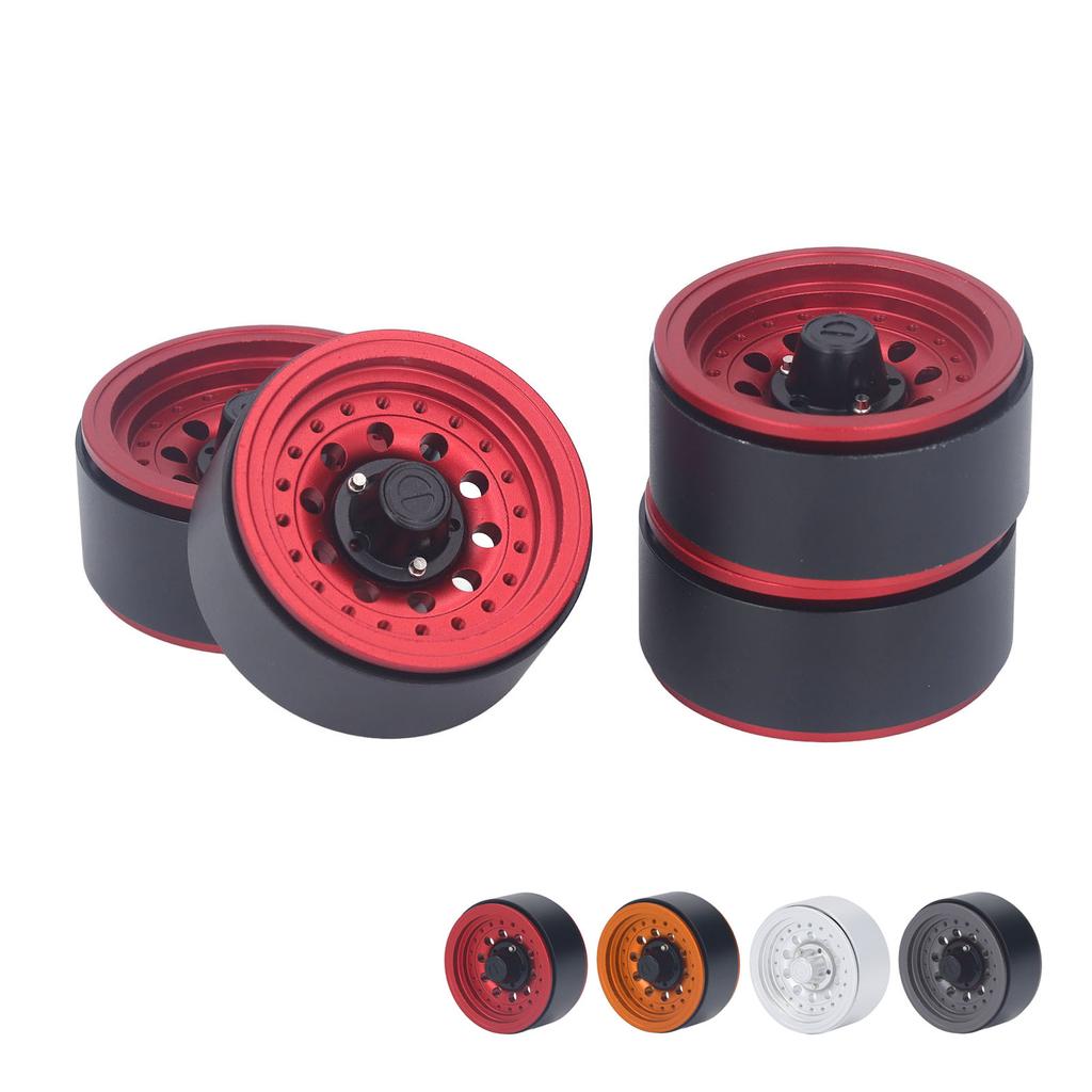 4PCS RC Beadlock Wheel Rim Set 1.9 Inch Aluminum Alloy 1/10 RC Car Wheel Hub for Axial SCX10 I II II