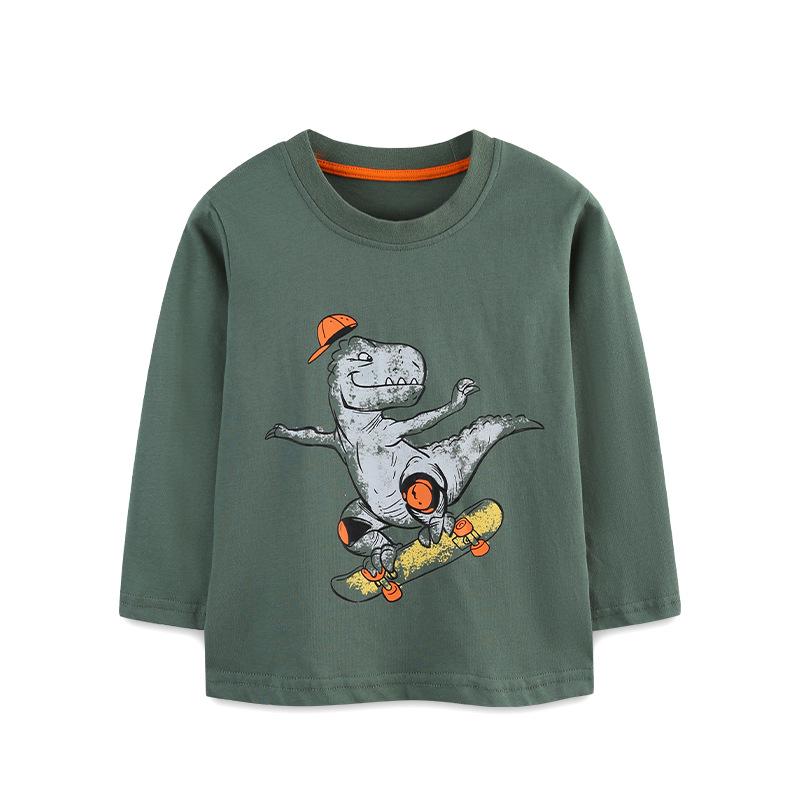 Autumn Boys Cartoon Print Long-Sleeve Cotton Pullover Sweatshirt 4Y