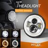 Universal 7" Round Head Light 7 Inch Motorcycle LED Headlight H4 Lamp Hi/Lo Beam Turn Signal For Cafe Racer Bobber Honda
