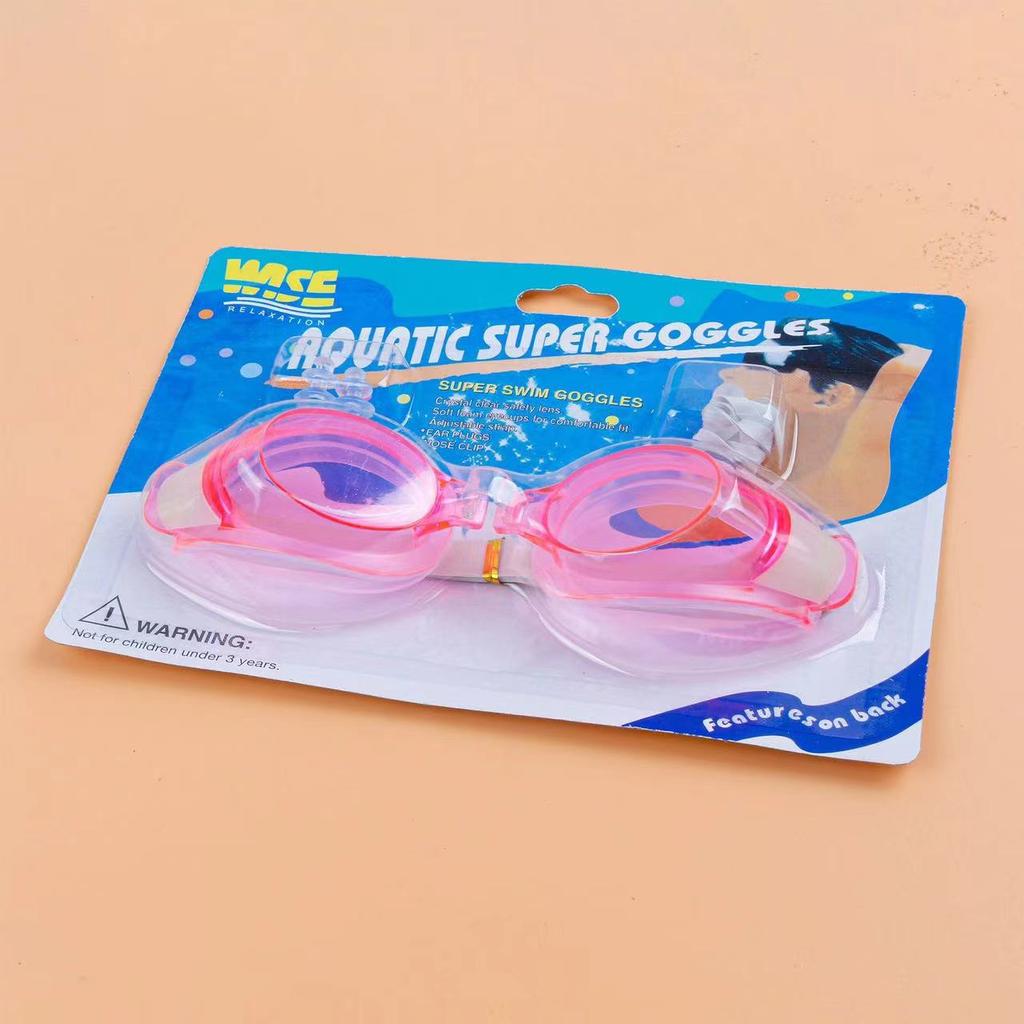 Anti-fog Transparent Swimming Goggles Diving Adult And Children's Goggles Free Nose Clip Earplugs Adjustable Elasticity