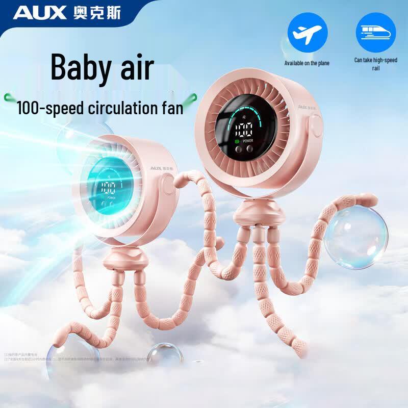 AUX Foldable Portable Octopus Stroller Fan