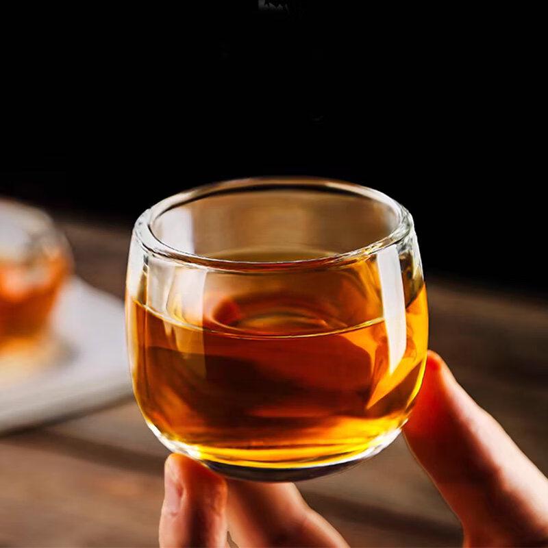 ZISIZ Transparent Heat-Resistant Handmade Glass Cups, Set of 6