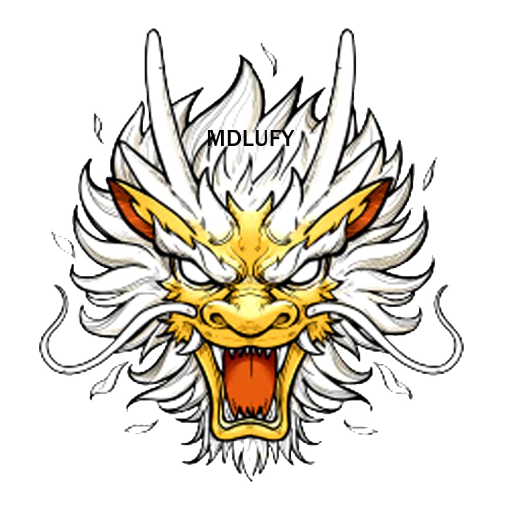 MDLUFY Dragon Car Sticker Laptop Sticker Golden Dragon Totem Sticker Waterproof Sticker Bike Sticker Dragon Animal Sticker (Golden-M) (Golden, M)