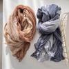 Gray Gradual Change Scarf Men Women Color Matching Cotton and Linen Feel Long Folds Thin Shawl Versatile Fashion Trend