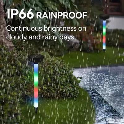 Waterproof Design Solar Pathway Lights 10LED Lighting RGB LED RGB Color Changing Lights 1200mAh Battery Solar Powered