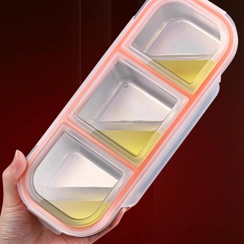 Mini pojemnik na lunch ze stali nierdzewnej 304 z przegródkami na lekkie posiłki, specjalnie do odchudzania i kontroli porcji, można używać w kuchence mikrofalowej