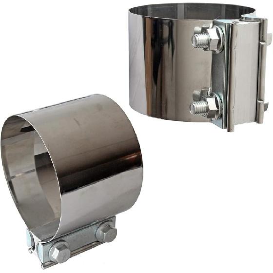 3" Inch Exhaust Clamps Stainless Steel Muffler Band Clamp for 3" Inner Diameter To 3" Outer Diameter Turbo Downpipe Tip Car System Connection (2