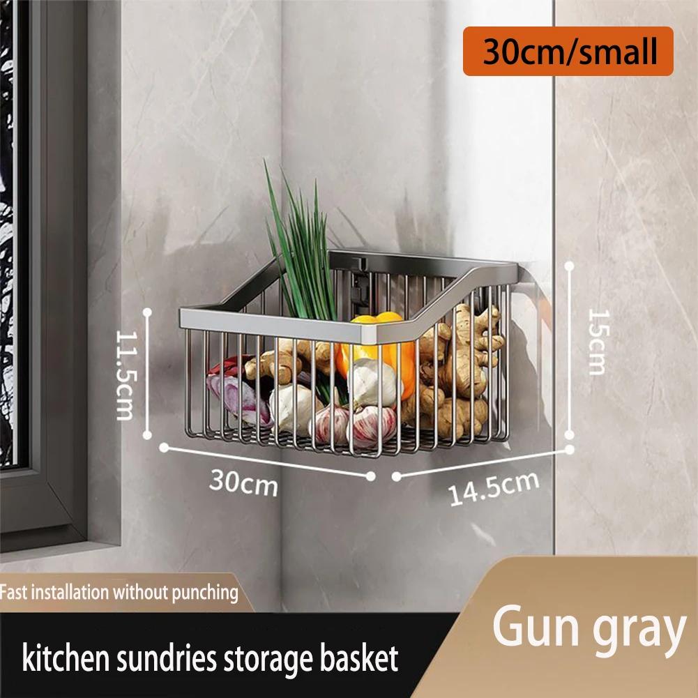 

Подвесная корзина для хранения на кухне, настенная полка для фруктов и овощей, сушилка для посуды из углеродистой стали, органайзер для всякой всячины