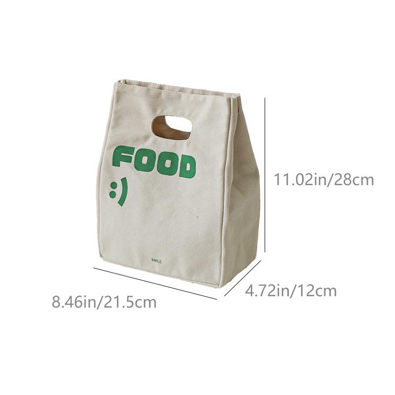 Japanese Style Canvas Thickened Bento Bags Simple Hand Held Lunch Bag Aluminum Foil Insulated Lunch Box Bag Picnic Portable Bags