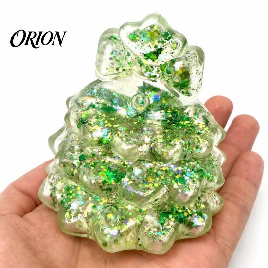 Soft Tree Squeeze Toys Christmas Stress Relief Toy, Slow Rebound Xmas Handheld Decompression Tools Clear Sensory Fidget Toy with Glitter for