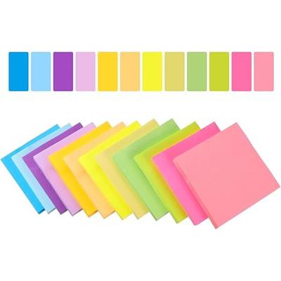 Paquete de 12 600 Hojas Adhesivas Autoadhesivas Bloc de Notas Notas Adhesivas Bloc de Notas Adhesivas para Oficina Hogar Escuela Suministros para Libros en Blanco 50 Hojas/Bloc