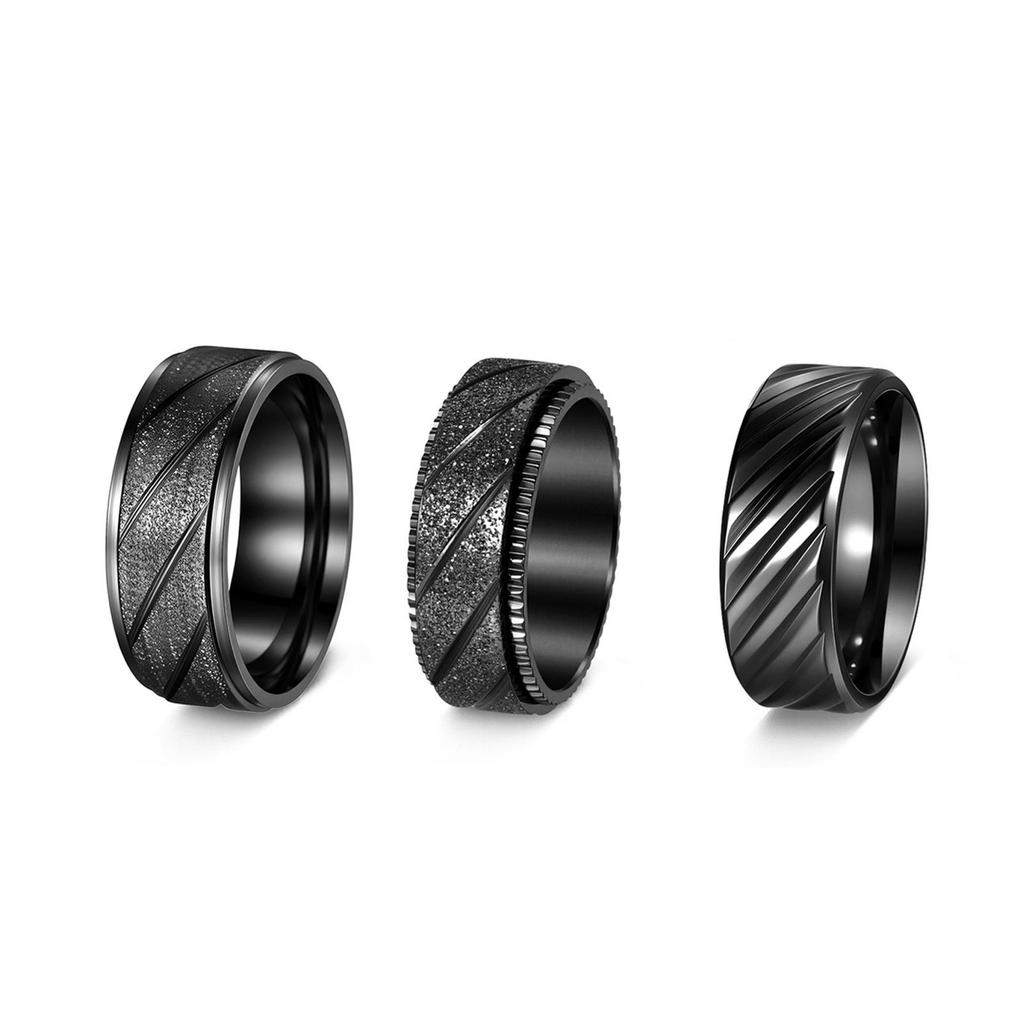 European & American Fashion Twill Design Titanium Steel Couples Ring - Personalized Jewelry for Men and Women.