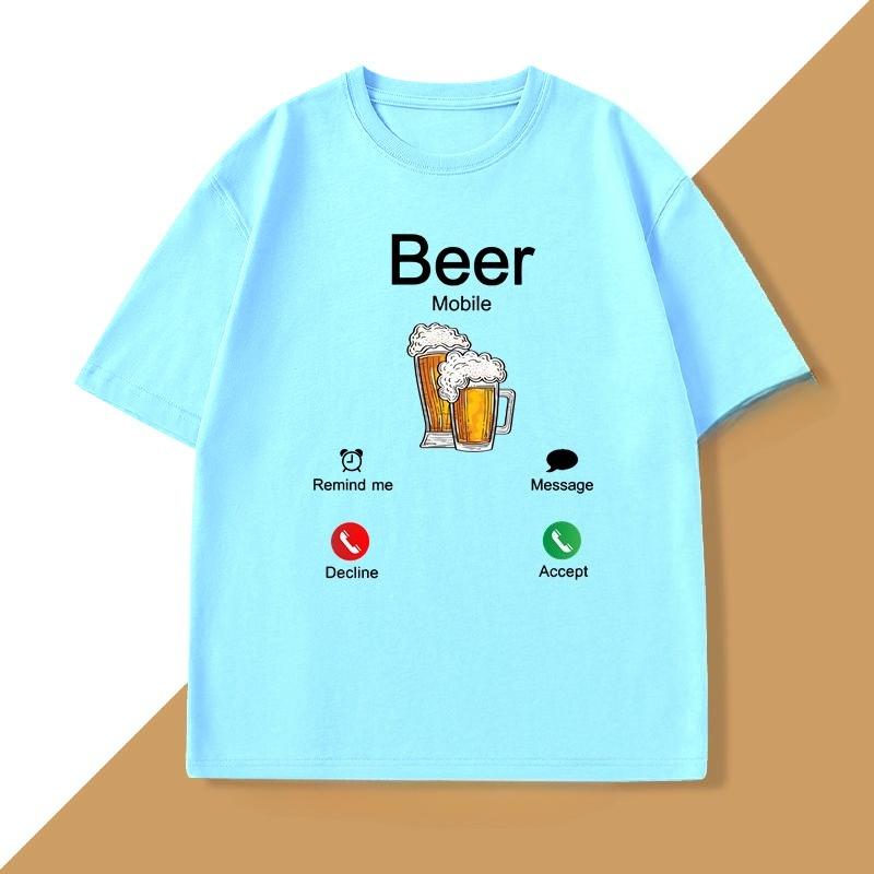 Beer Is Calling Design Tshirt Stylish Trendy Tee Shirt Funny Cotton Short Sleeve Graphic T Shirts Unisexs WOMEN Designer Clothing