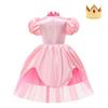 Super Mario Prinzessin Peach Cartoon Rollenspiel Kostüm Halloween Cosplay Kleid