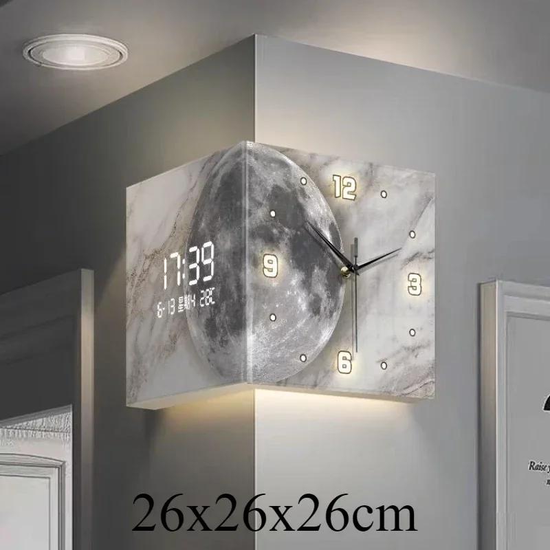 

Plastic Modern Wall Clocks Faced Luxury Aesthetic Double Art Clock Wall Elegant Watches Silent Clocks Decoration Products