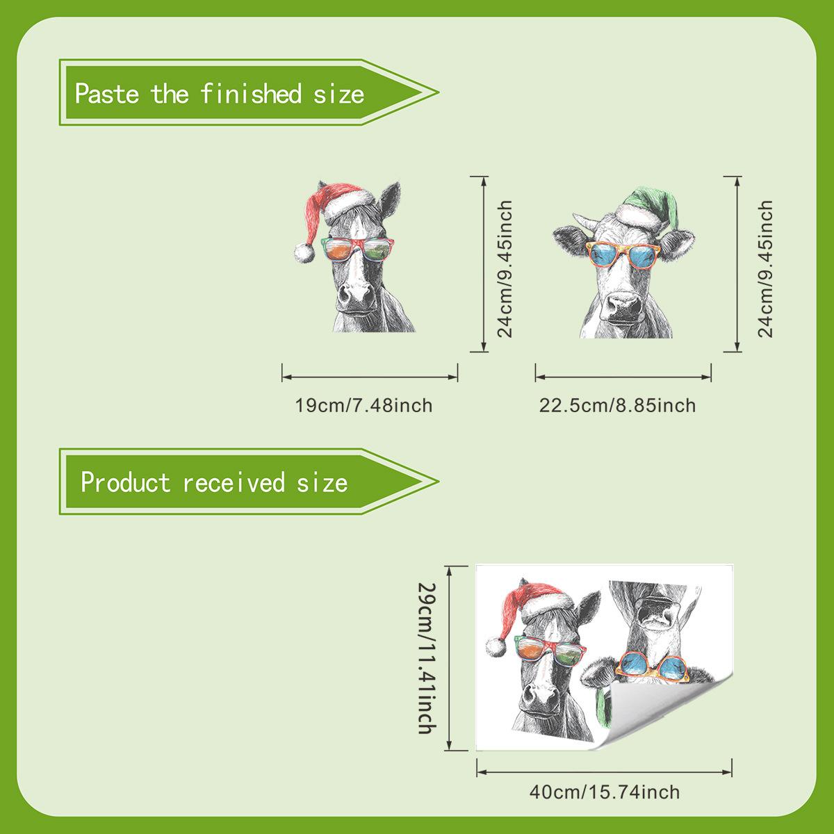 

Рождественская шапка Наклейки на стену с головой быка, Рождественское украшение комнаты Наклейки на стену 30*40cm