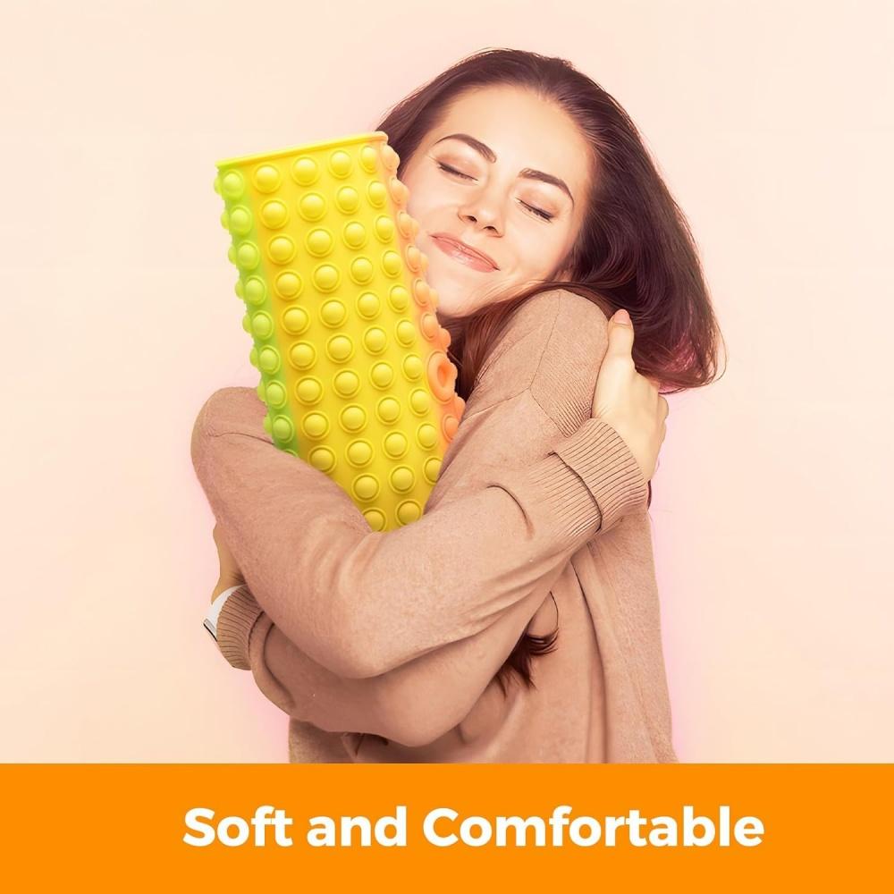 Colorful Silicone Bathtub Non-slip Mat with Suction Cup and Pressable Bubble, Soft and Foldable, Machine Washable Shower Mat
