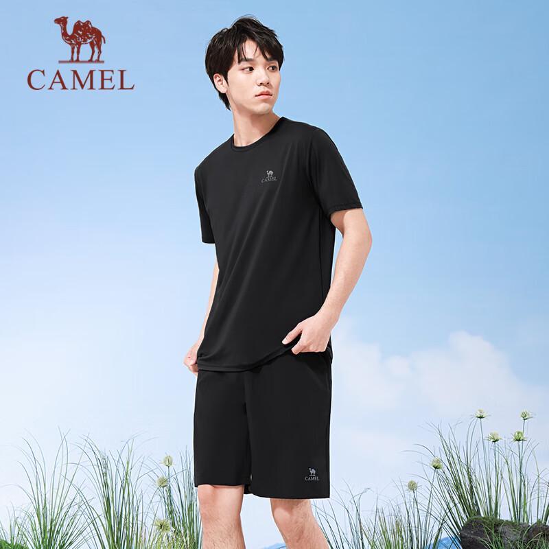 CAMEL Quick-Dry Running Short Sleeve T-Shirt & Pants Set