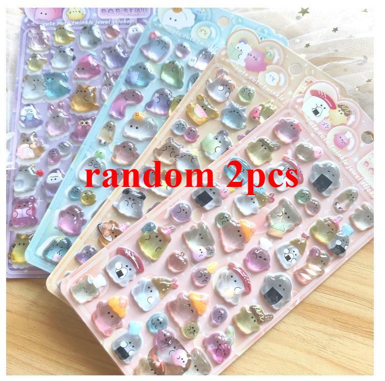 

3D Yoyo Family Relief Sticker, Crystal Children S Cartoon Handmade Decorative Sticker, Suitable For Gifting And Decorating (As shown-13614)-