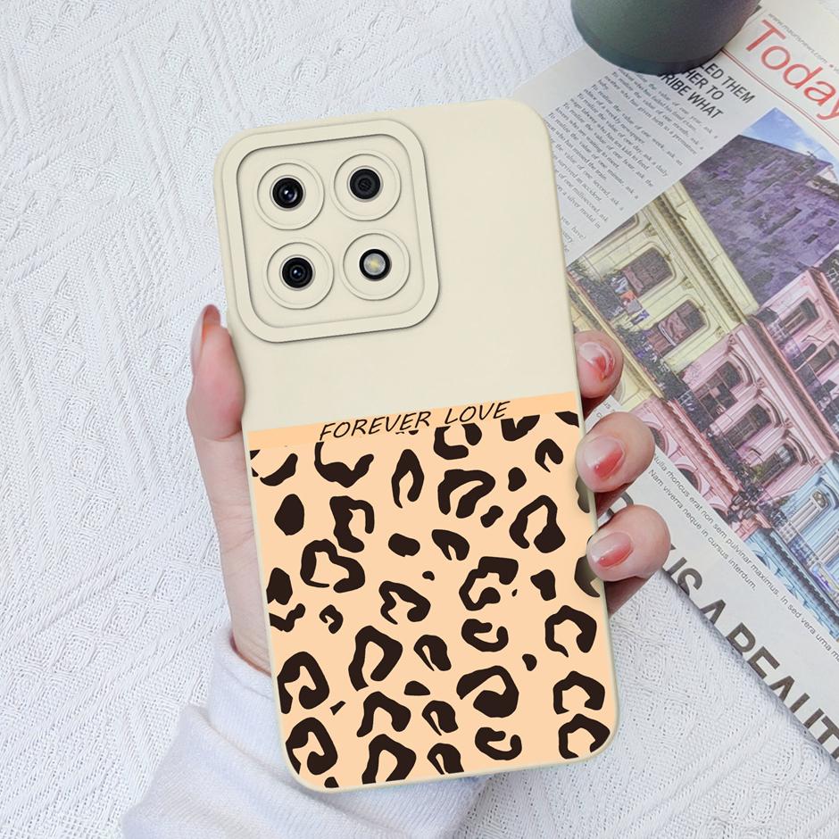 For Honor X8a X8b Cases Cute Dinosaur Leopard Print Liquid Silicone Protective Cover For Honor X8A Honor X8B 6.7 Inches Fundas