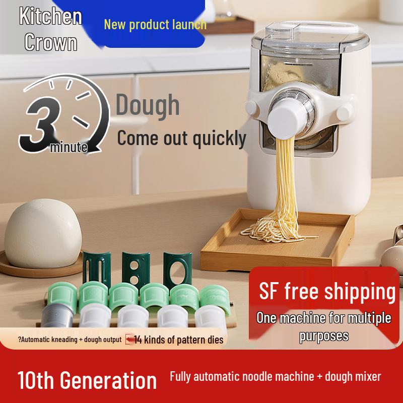In Stock: Chef Crown 10th Gen Multifunctional Noodle & Dumpling Maker - Large Capacity, Fully Automatic, Intelligent Design.