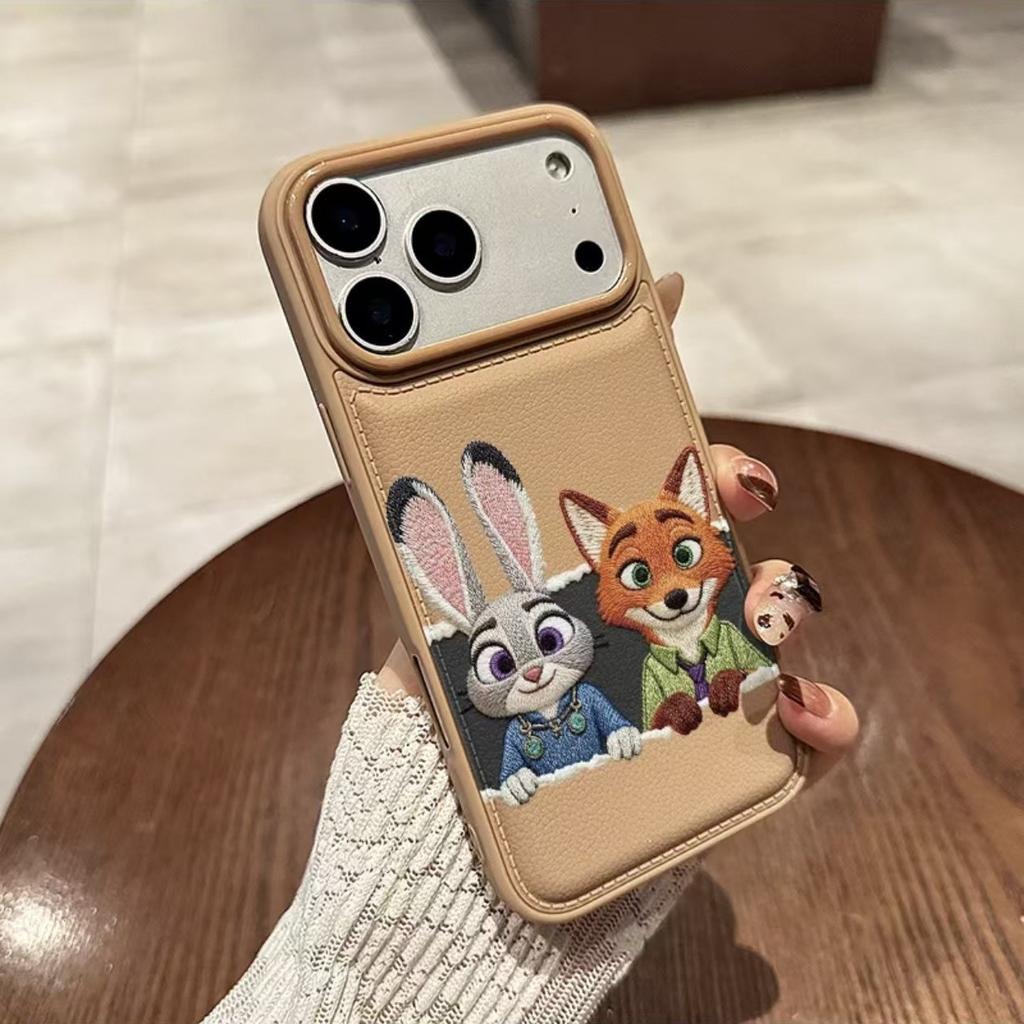 Seated Fox Case for Apple IPhone 17 Pro Max 16/15 Pro Cartoon 14/13/12/11 Leather X Soft Case