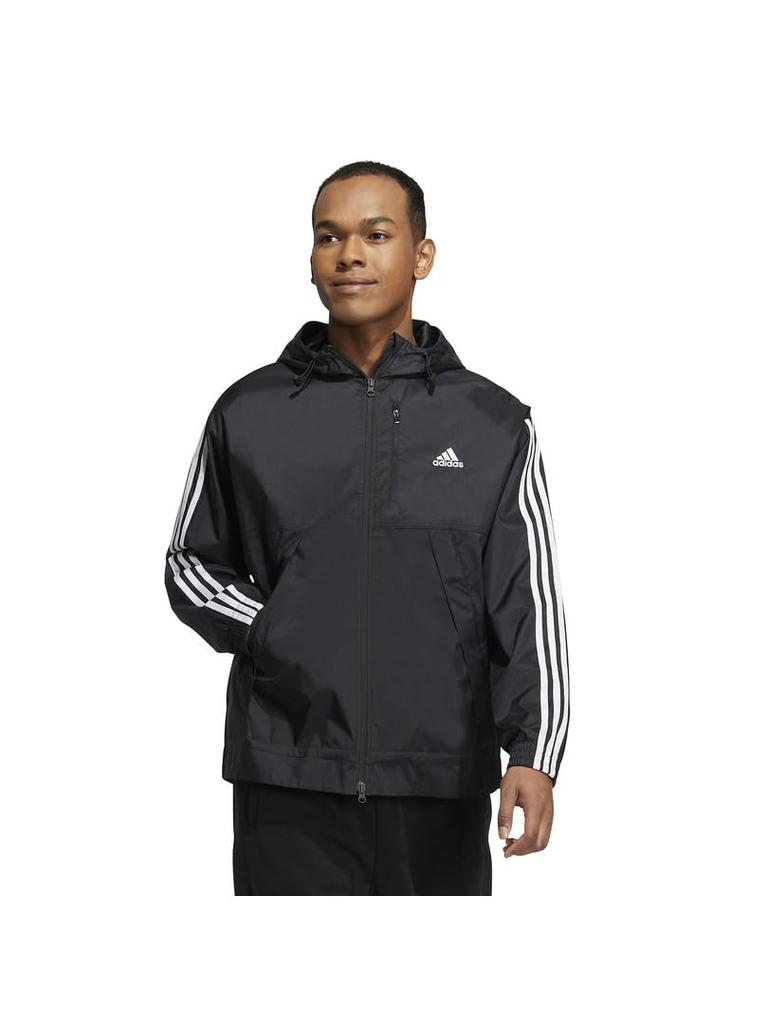 Adidas BXF20 Kapuzen-Webstoff-Jersey Schwarz Größe XL Herren 3-Streifen Locker geschnittenes Oberteil, (IB0248),