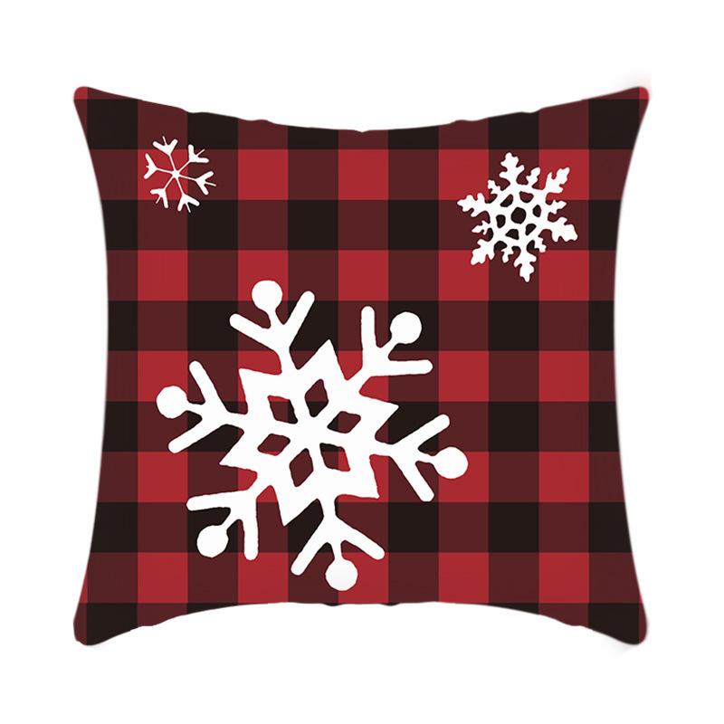 Christmas Bedside Cushion Cover Office Nap Pillow Cover Short Plush Printed Cushion Cover