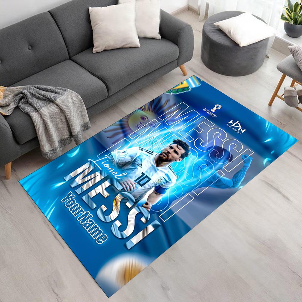 Messi Customize Your Name Carpet Suitable for Hallway Game Room Outdoor Living Rooms Antislip Carpet Decorate Offices Perfect Gift for Friends & Famil