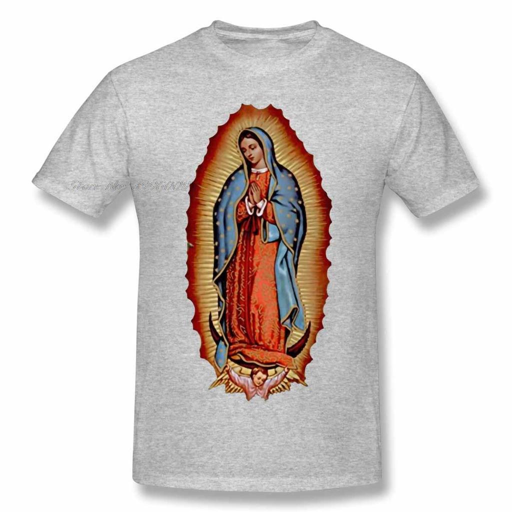 Skala Jungfru Maria Guadeloupe T-shirt Herr/Dam Högkvalitativ Bomull Sommar T-shirt Kort Ärm Grafik T-shirt Topp Gåva