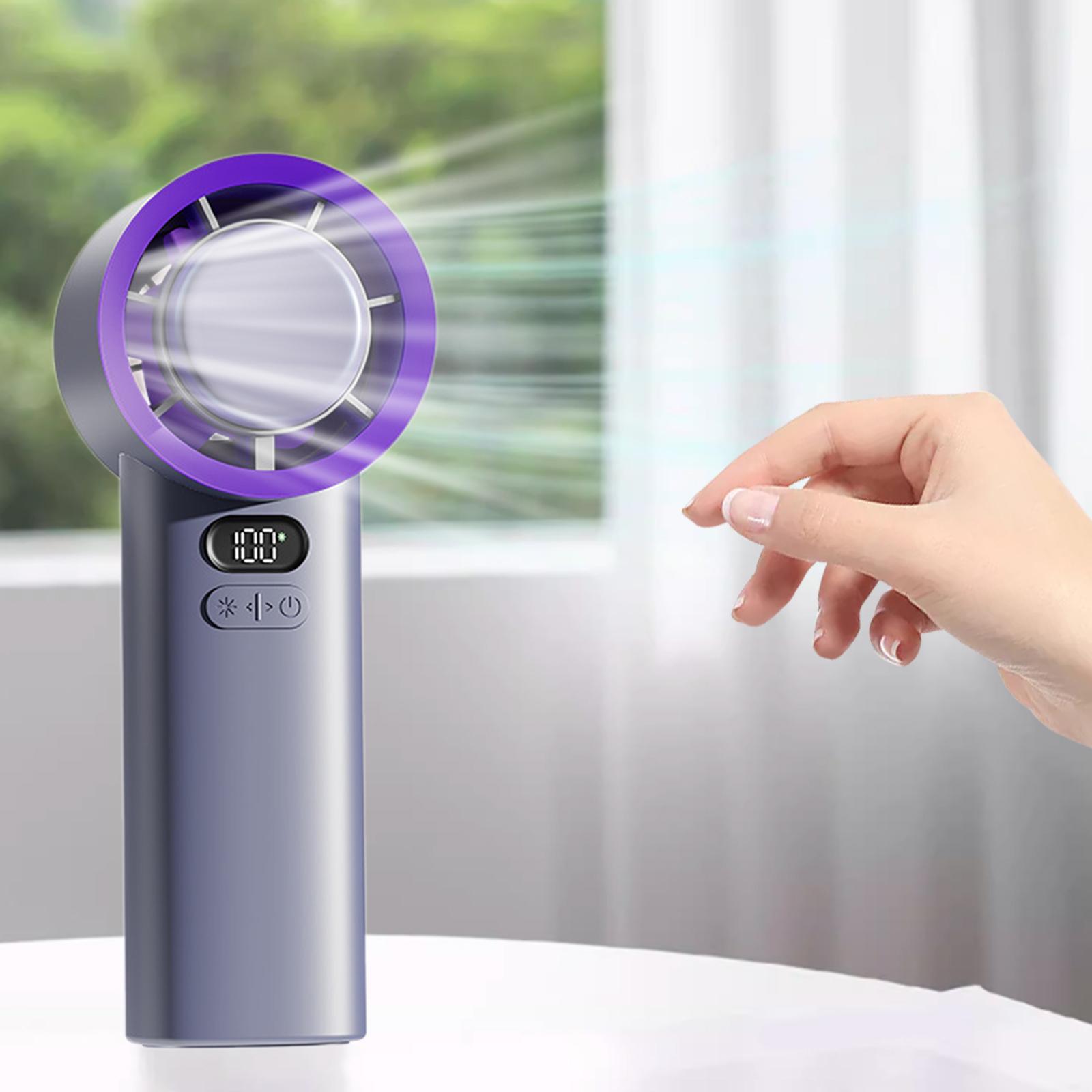 

Handheld Fan USB Charging Mini Portable Fan Digital Display Electric Compact Makeup Fan for Outdoor Sports 100 Wind Speeds темно серый