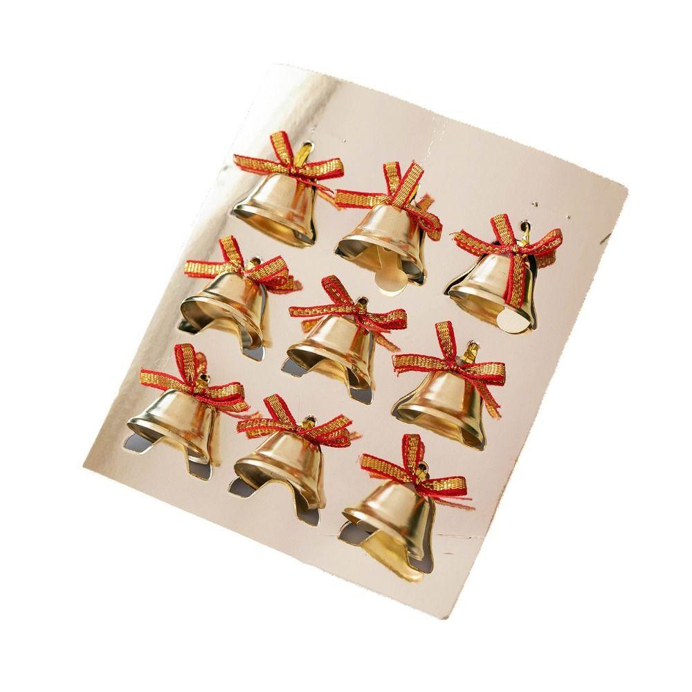 6/9Pcs Plastic Christmas Ornaments Iron New Year Pendant Christmas Bells  Festival Party Celebration