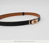 Women's Korean Style Grey Belt - Hole-Free Buckle, Fashionable, Versatile, Adjustable Thin Waistband, Decorative Skirt Accessory.