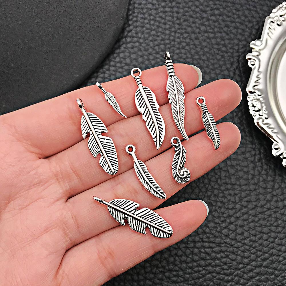 Cross-Border Hot Sale Retro Alloy Leaves Necklace Earrings Pendant DIY Jewelry Accessories Manufacturers