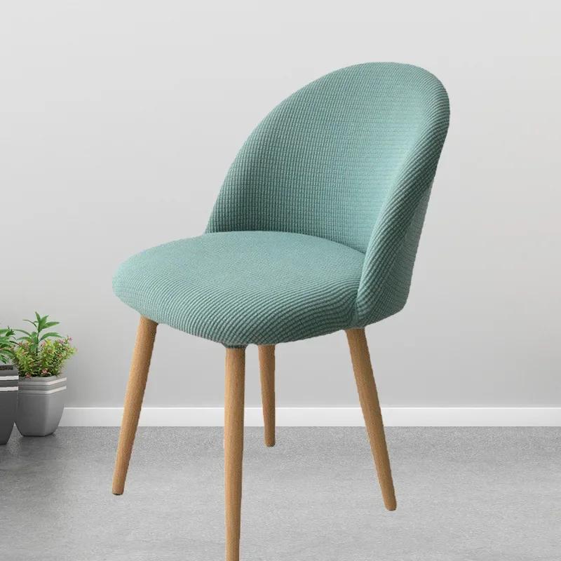 Jacquard Semi-circular Stool Cover Jacquar Low Back Duckbill Dining Chair Covers Soft Makeup Chair Slipcovers for Home Hotel